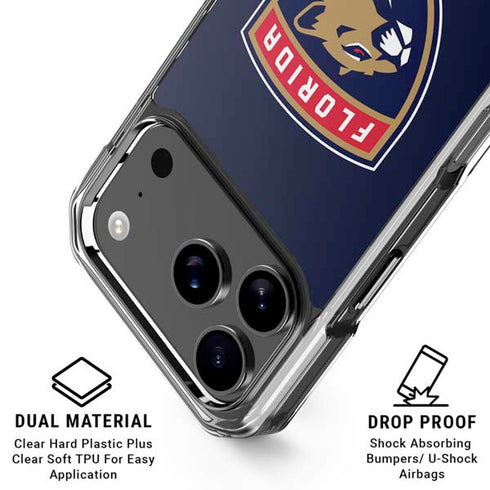 NHL Florida Panthers Distressed iPhone 17 Pro Max Clear Case