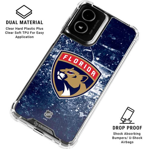NHL Florida Panthers Frozen Moto G Power 5G (2024) Clear Case