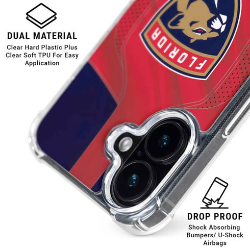 NHL Florida Panthers Jersey iPhone 16 Plus Clear Case