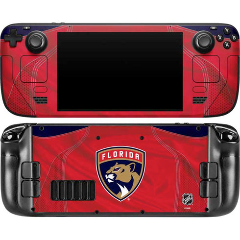 NHL Florida Panthers Jersey Steam Deck Handheld Gaming Computer OLED Skin