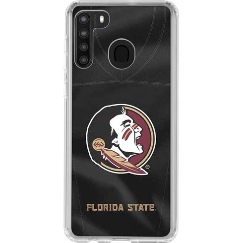 Florida State University Black Jersey Galaxy A21 Clear Case