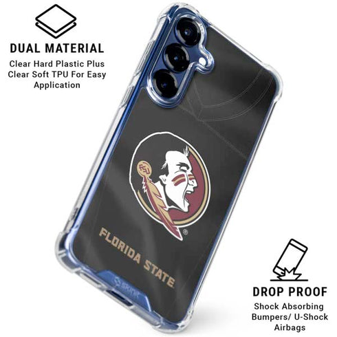 Florida State University Black Jersey Galaxy S25 Plus Clear Case