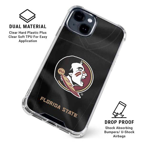 Florida State University Black Jersey iPhone 14 Plus Clear Case