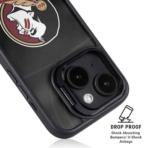 Florida State University Black Jersey iPhone 15 Plus Kickstand Case