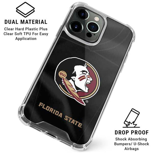 Florida State University Black Jersey iPhone 15 Pro Max Clear Case
