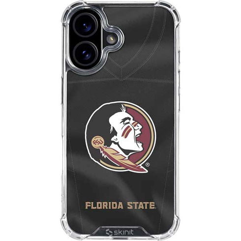 Florida State University Black Jersey iPhone 16 Plus Clear Case