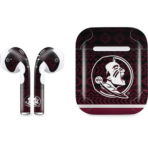 Florida State University Pattern Jersey Apple AirPods Skin
