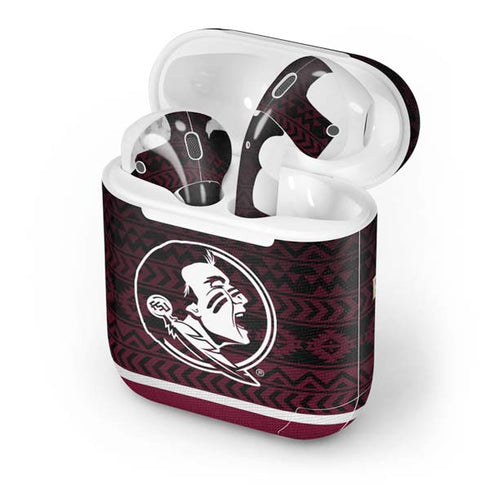 Florida State University Pattern Jersey Apple AirPods Skin