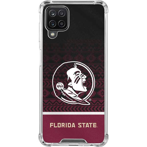 Florida State University Pattern Jersey Galaxy A12 Clear Case