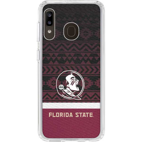 Florida State University Pattern Jersey Galaxy A20 Clear Case