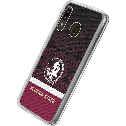 Florida State University Pattern Jersey Galaxy A20 Clear Case