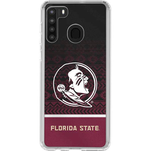 Florida State University Pattern Jersey Galaxy A21 Clear Case