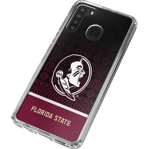 Florida State University Pattern Jersey Galaxy A21 Clear Case
