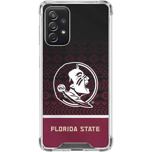 Florida State University Pattern Jersey Galaxy A72 5G Clear Case