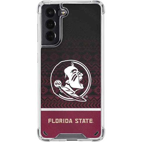 Florida State University Pattern Jersey Galaxy S21 5G Clear Case