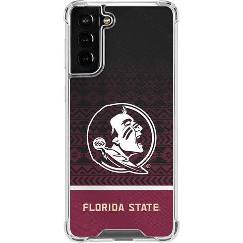 Florida State University Pattern Jersey Galaxy S21 FE Clear Case