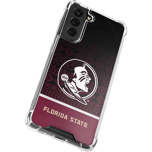 Florida State University Pattern Jersey Galaxy S21 FE Clear Case