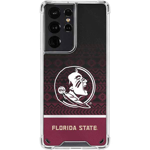 Florida State University Pattern Jersey Galaxy S21 Ultra 5G Clear Case