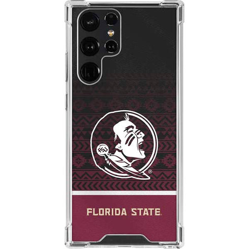 Florida State University Pattern Jersey Galaxy S22 Ultra Clear Case