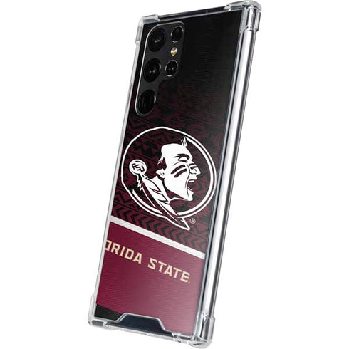 Florida State University Pattern Jersey Galaxy S22 Ultra Clear Case