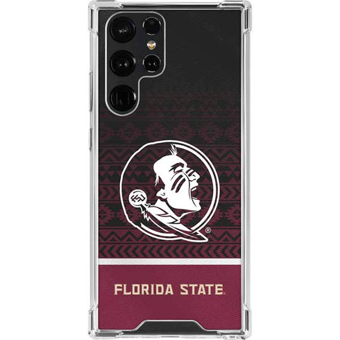 Florida State University Pattern Jersey Galaxy S23 Ultra Clear Case