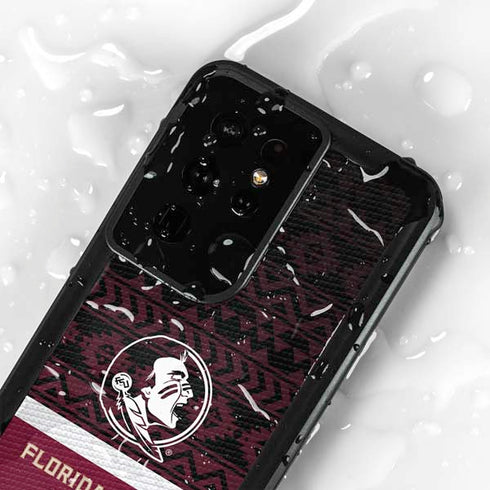 Florida State University Pattern Jersey Galaxy S24 Ultra Waterproof Case