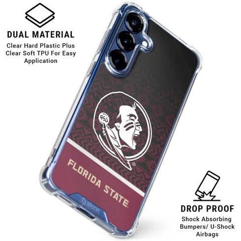 Florida State University Pattern Jersey Galaxy S25 Plus Clear Case