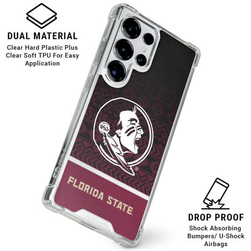 Florida State University Pattern Jersey Galaxy S25 Ultra Clear Case