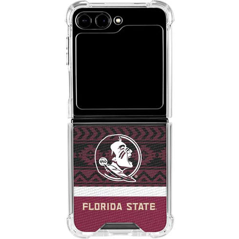 Florida State University Pattern Jersey Galaxy Z Flip5 5G Clear Case