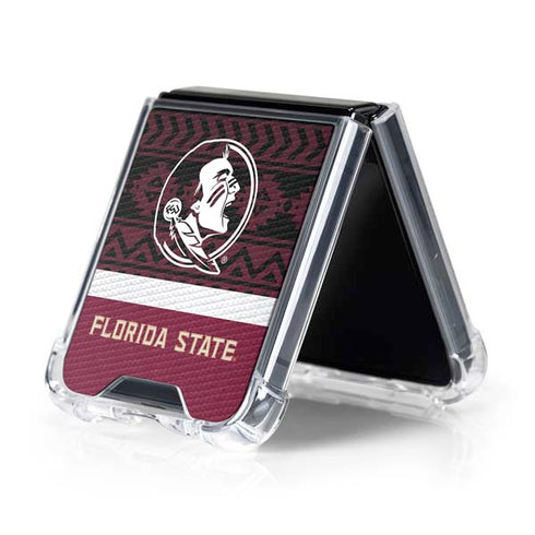 Florida State University Pattern Jersey Galaxy Z Flip5 5G Clear Case