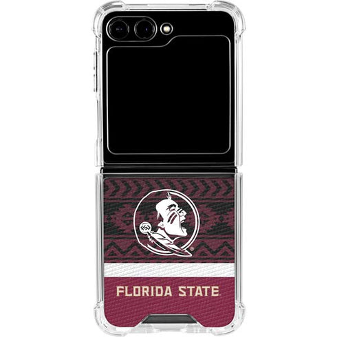 Florida State University Pattern Jersey Galaxy Z Flip6 Clear Case