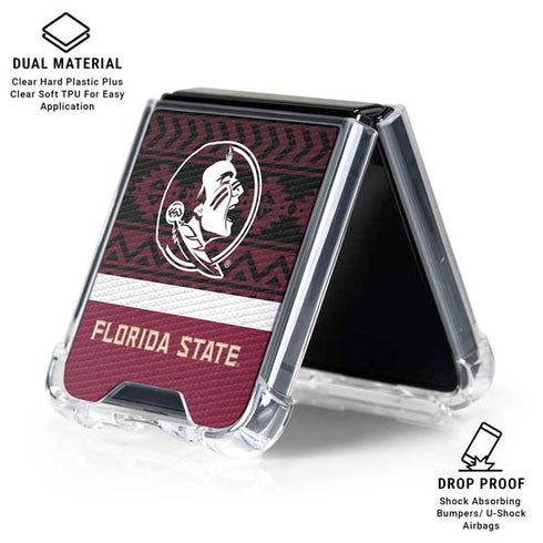 Florida State University Pattern Jersey Galaxy Z Flip6 Clear Case