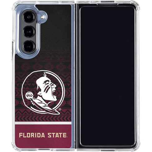 Florida State University Pattern Jersey Galaxy Z Fold5 5G Clear Case