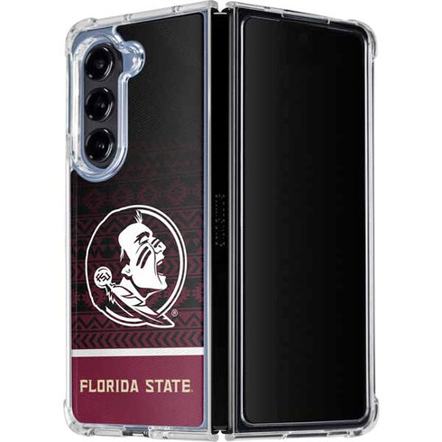 Florida State University Pattern Jersey Galaxy Z Fold5 5G Clear Case