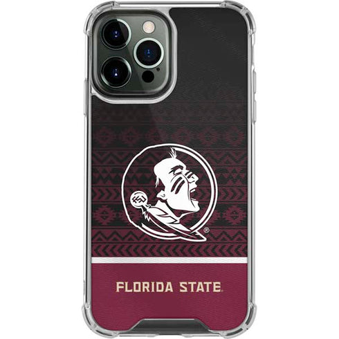 Florida State University Pattern Jersey iPhone 13 Pro Max Clear Case