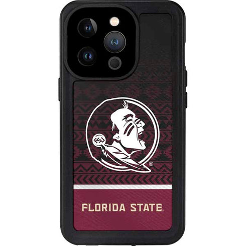Florida State University Pattern Jersey iPhone 14 Pro Waterproof Case