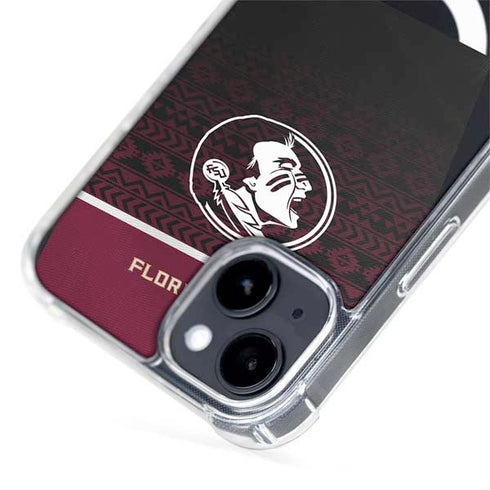 Florida State University Pattern Jersey iPhone 15 Plus MagSafe Case