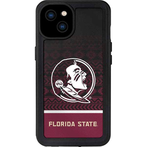 Florida State University Pattern Jersey iPhone 15 Plus Waterproof Case