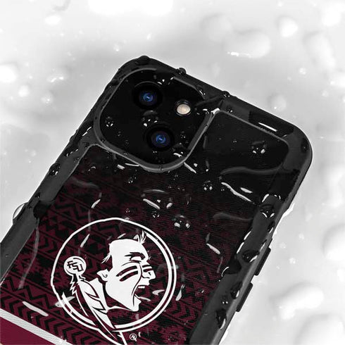 Florida State University Pattern Jersey iPhone 15 Plus Waterproof Case