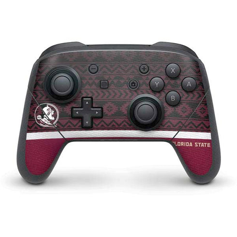 Florida State University Pattern Jersey Nintendo Switch Pro Controller Skin