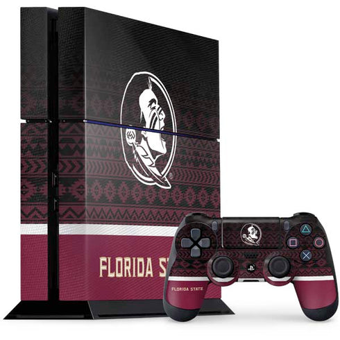 Florida State University Pattern Jersey PS4 Console and Controller Bundle Skin