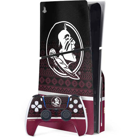 Florida State University Pattern Jersey PS5 Slim Disk Bundle Skin