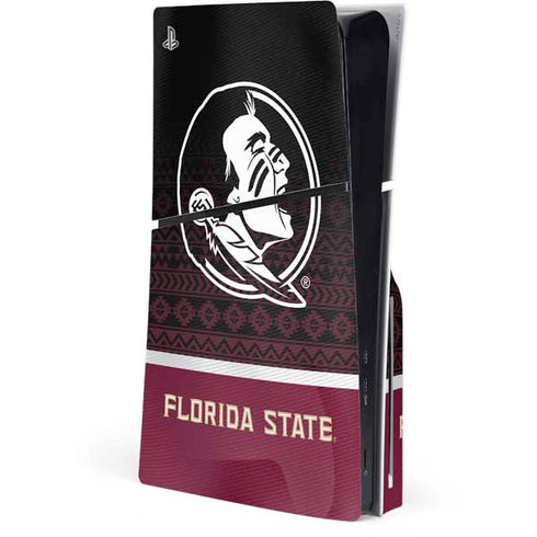 Florida State University Pattern Jersey PS5 Slim Disk Console Skin