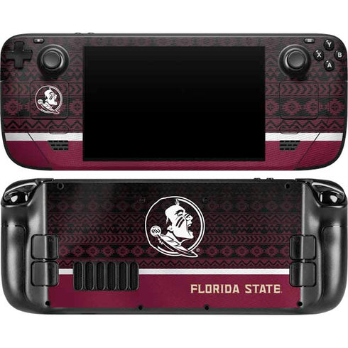Florida State University Pattern Jersey Steam Deck Handheld Gaming Computer OLED Skin