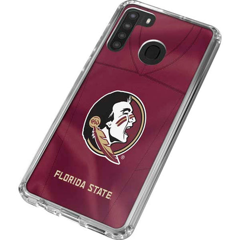 Florida State University Red Jersey Galaxy A21 Clear Case