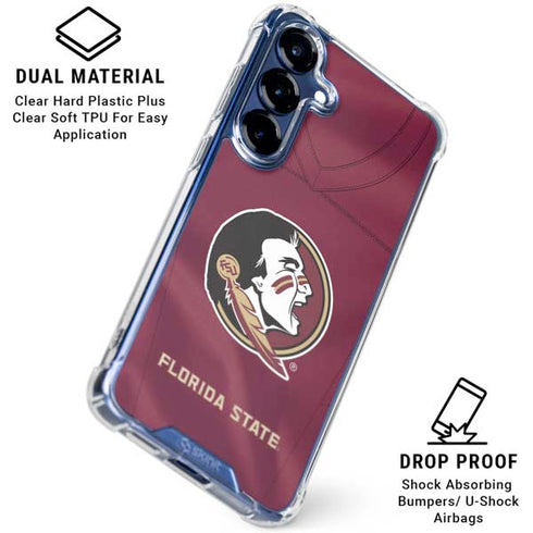 Florida State University Red Jersey Galaxy S25 Plus Clear Case