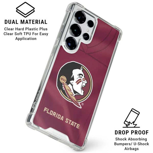 Florida State University Red Jersey Galaxy S25 Ultra Clear Case