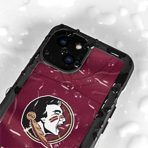 Florida State University Red Jersey iPhone 15 Plus Waterproof Case