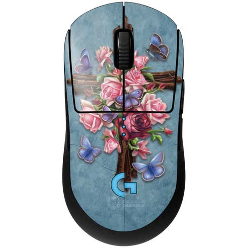 Flower Cross by Brigid Ashwood G Pro Wireless Gaming Mouse Skin