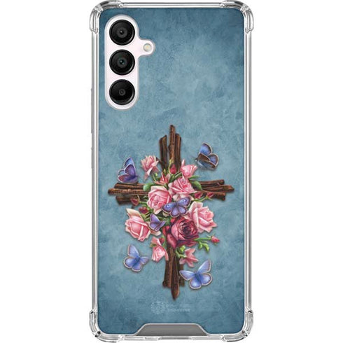 Flower Cross by Brigid Ashwood Galaxy A16 5G Clear Case
